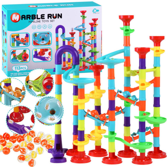 Guľôčková dráha 113kusov Inlea4Fun MARBLE RUN