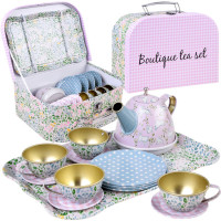 Detská čajová súprava kovová 15 prvkov Inlea4Fun BOUTIQUE TEA SET 