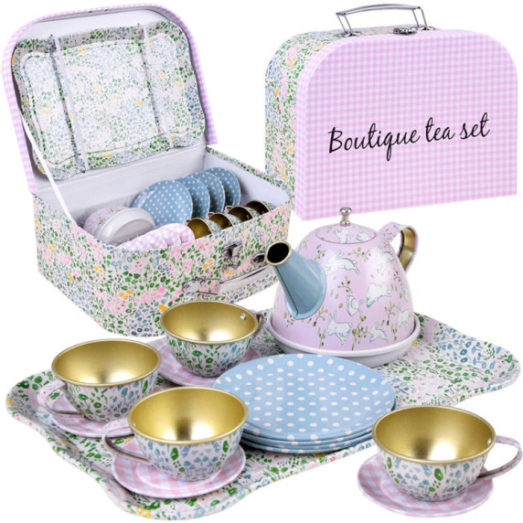 Detská čajová súprava kovová 15 prvkov Inlea4Fun BOUTIQUE TEA SET