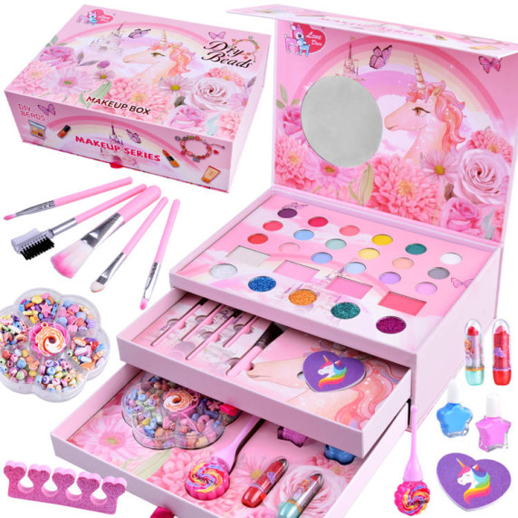 Kozmetická súprava s korálkami Inlea4Fun LOVE DEER MAKEUP BOX