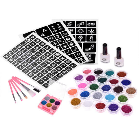 Sada na výrobu tetovania pre deti Inlea4Fun GLITTER TATTOOS KIT