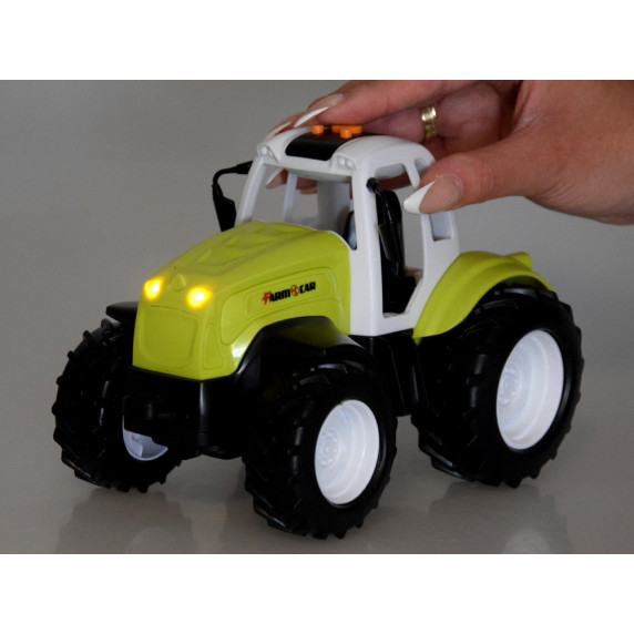 Interaktívny traktor s prívesom a balíkmi slamy Inlea4Fun FARM VEHICLES