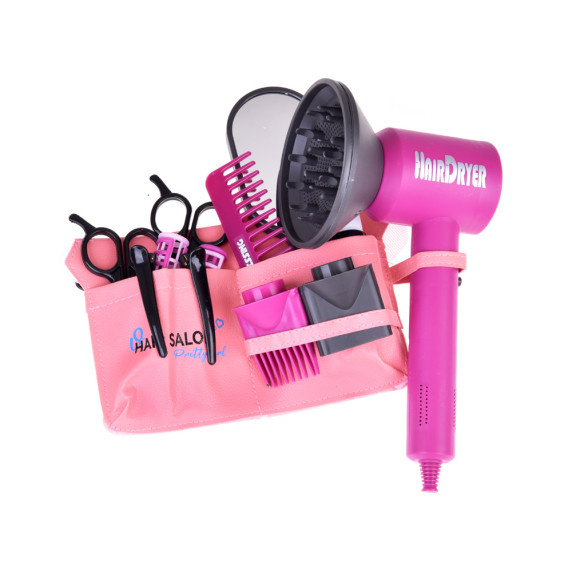 Detský kadernícky set Inlea4Fun HAIR DRYER STYLING SET - ružový