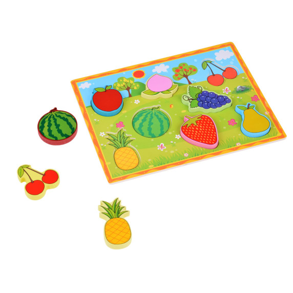 Drevená vkladačka - puzzle 8 dielikov Inlea4Fun - ovocie