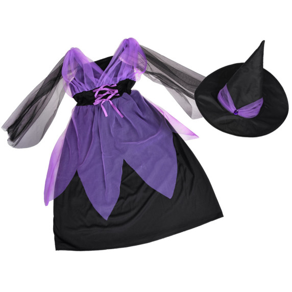 Detský kostým čarodejnica Inlea4Fun LOVELY WITCH GIRL - veľkosť M 110-120 cm