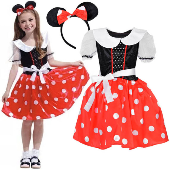 Detský kostým Minnie Mouse Inlea4Fun Inlea4Fun PRETTY MINNIE GIRL - veľkosť 120-130 cm