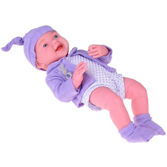 Realistická bábika vo fialovom svetríku 40 cm Inlea4Fun BABY DOLL