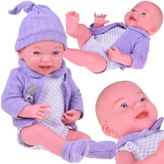 Realistická bábika vo fialovom svetríku 40 cm Inlea4Fun BABY DOLL