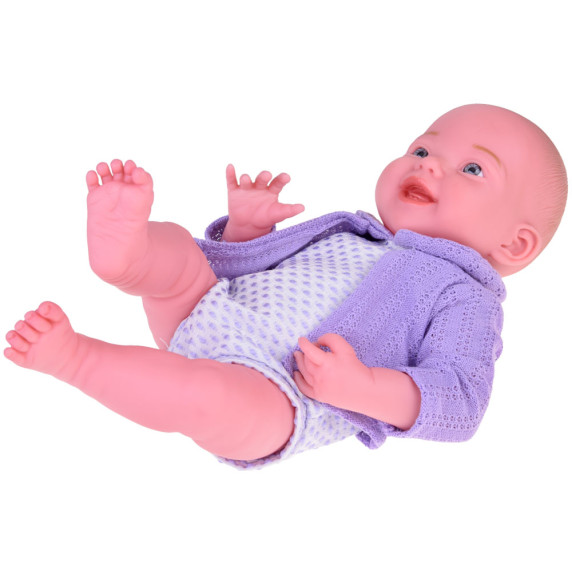 Realistická bábika vo fialovom svetríku 40 cm Inlea4Fun BABY DOLL