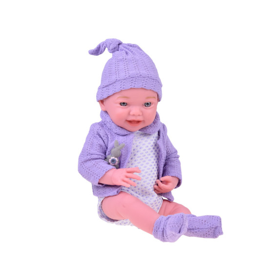 Realistická bábika vo fialovom svetríku 40 cm Inlea4Fun BABY DOLL