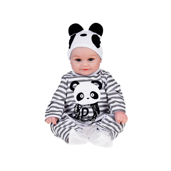 Realistická bábika v šatách s motívom panda 45 cm Inlea4Fun REBORN DOLLS