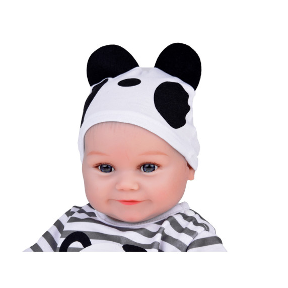 Realistická bábika v šatách s motívom panda 45 cm Inlea4Fun REBORN DOLLS