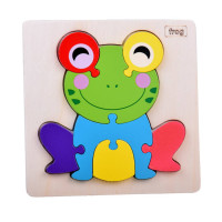 Drevené vzdelávacie puzzle Žabka 8 dielov Inlea4Fun FROG 