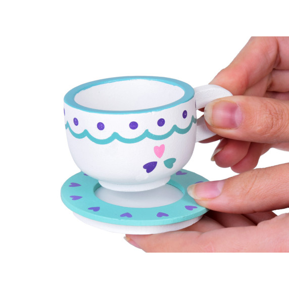 Detská drevená čajová súprava Inlea4Fun TEA SET TRAY