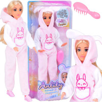 Bábika Anlily v ružovom overale 30 cm Inlea4Fun ANIMAL JUMPSUITS 