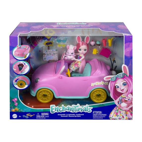 Enchantimals bábika Bree a Bunnymobile autíčko