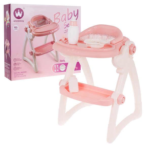 Jedálenská stolička pre bábiky s doplnkami na kŕmenie Inlea4Fun BABY SEAT