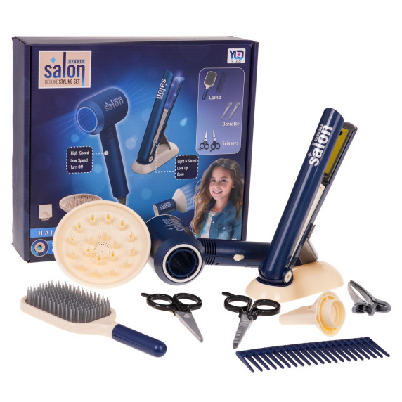 Detský kadernícky set Inlea4Fun BEAUTY SALON - modrý