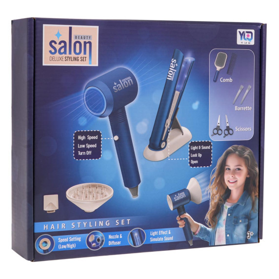 Detský kadernícky set Inlea4Fun BEAUTY SALON - modrý