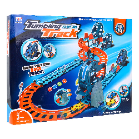 Interaktívna pretekárska dráha s tunelom 80 prvkov Inlea4Fun TUMBLING RACING TRACK