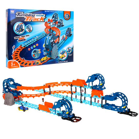 Interaktívna pretekárska dráha s tunelom 80 prvkov Inlea4Fun TUMBLING RACING TRACK