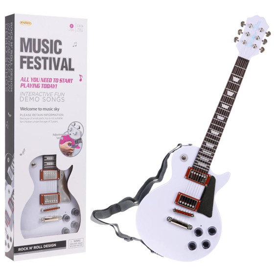 Gitara s popruhom a mikrofónom Inlea4Fun MUSIC FESTIVAL - biela