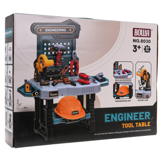 Detská dielňa s doplnkami 37 prvkov Inlea4Fun ENGINEER TOOL TABLE