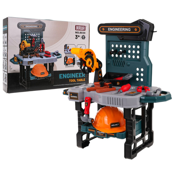 Detská dielňa s doplnkami 37 prvkov Inlea4Fun ENGINEER TOOL TABLE