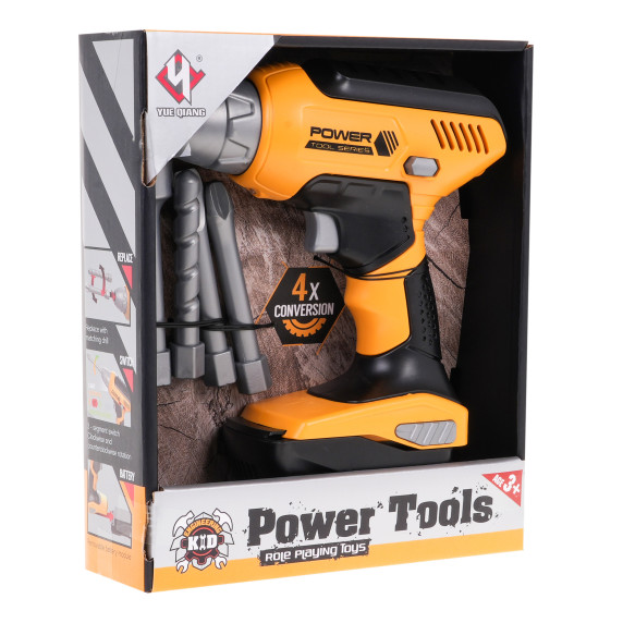 Interaktívna vŕtačka/skrutkovač Inlea4Fun POWER TOOLS - čierny/oranžový