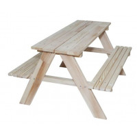 Detská drevená záhradná lavica-piknikový stôl ZO Inlea4Fun 