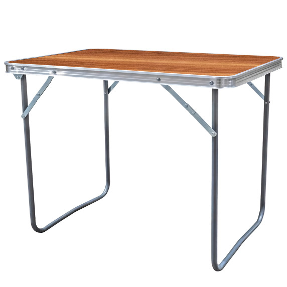 Skladací kempingový stolík 80x60x70 cm AGA MR2020-Wooden - hnedý