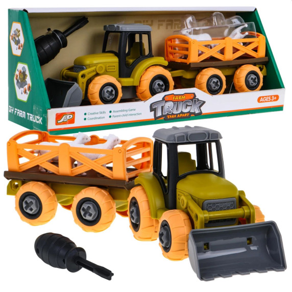 Traktor na skrutkovanie s prívesom Inlea4Fun FARM TRUCK