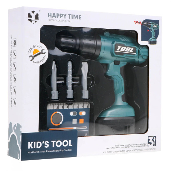 Interaktívna vŕtačka/skrutkovač Inlea4Fun KIDS TOOL - Zelený