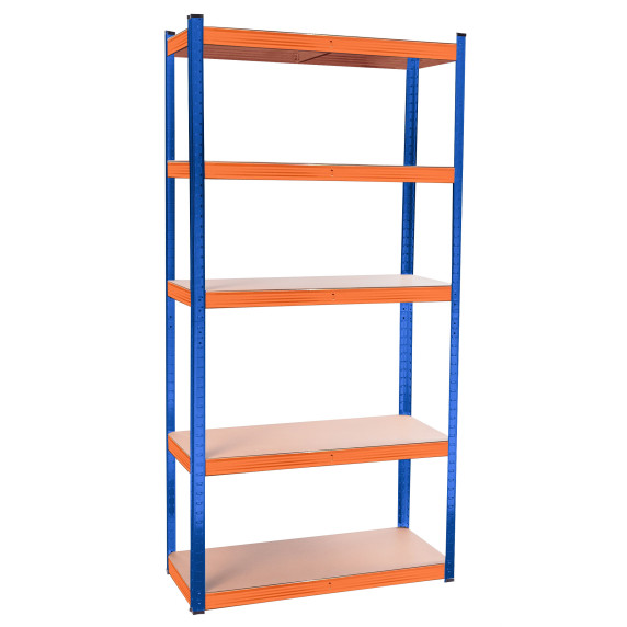 Kovový regál 180 x 90 x 40 cm 5 políc AGA MR4600-Blue&Orange - modrý/oranžový