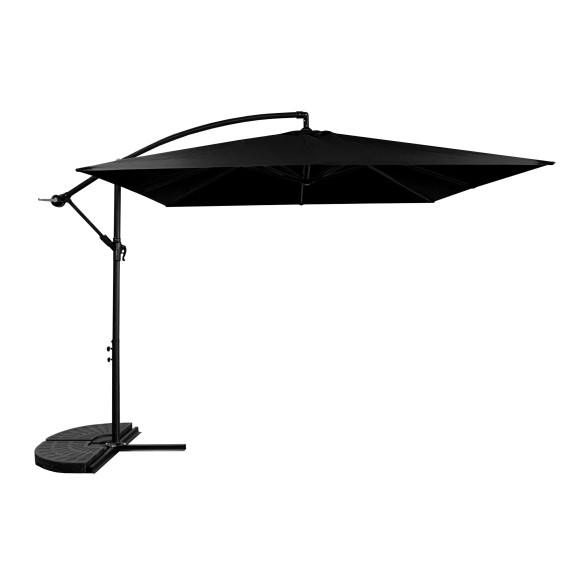 Záhradný slnečník 250 cm AGA MR2048-BLACK - čierny