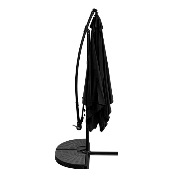 Záhradný slnečník 250 cm AGA MR2048-BLACK - čierny