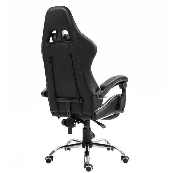 Gamer stolička s opierkou pre nohy AGA DS5011-B/W - čierna/biela