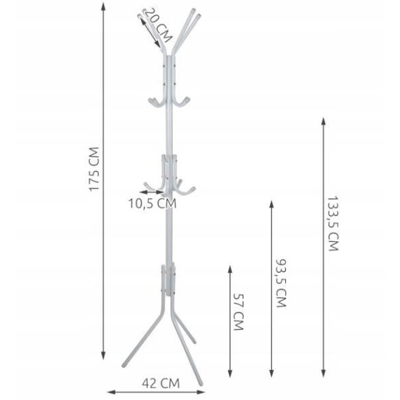 Stojanový vešiak 170 cm RUHHY 23814 - biely