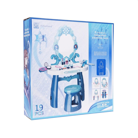 Detský toaletný stolík so stoličkou Inlea4Fun SNOW EDGE DRESSING TABLE