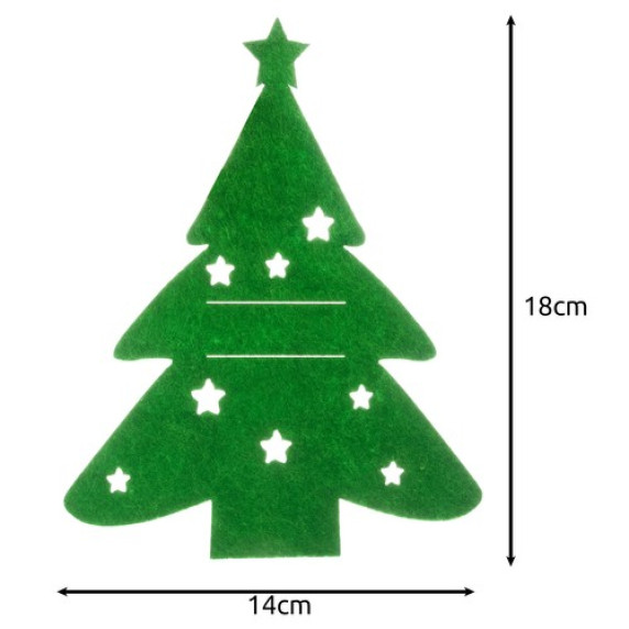 Plstené puzdro na príbor 12 kusov RUHHY 24824 - vianočný stromček zelený
